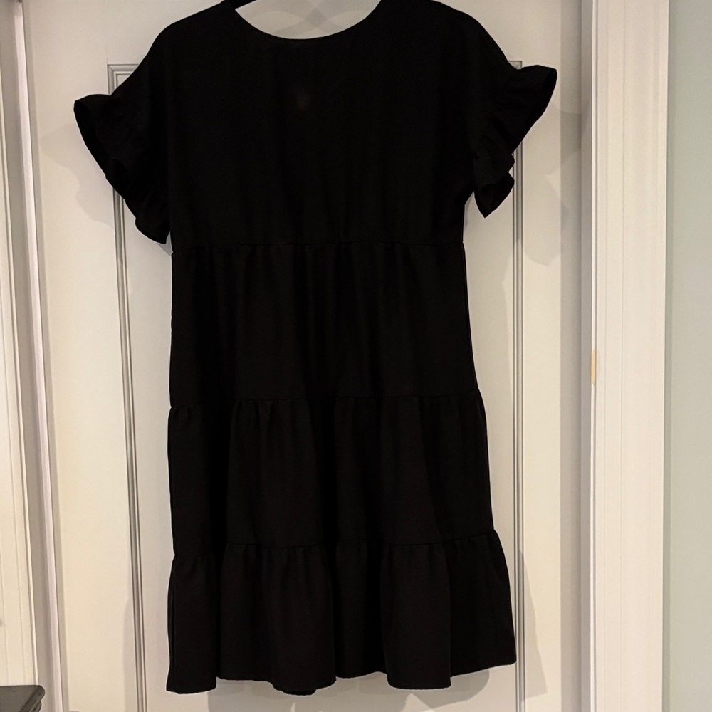 Black Ruffle Sleeve Dress